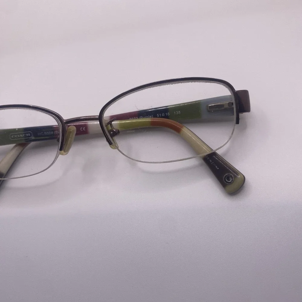 Coach Eyeglasses Women FRAME ONLY HC5004 Bettie Half Rim 51-16-135 Purple 880